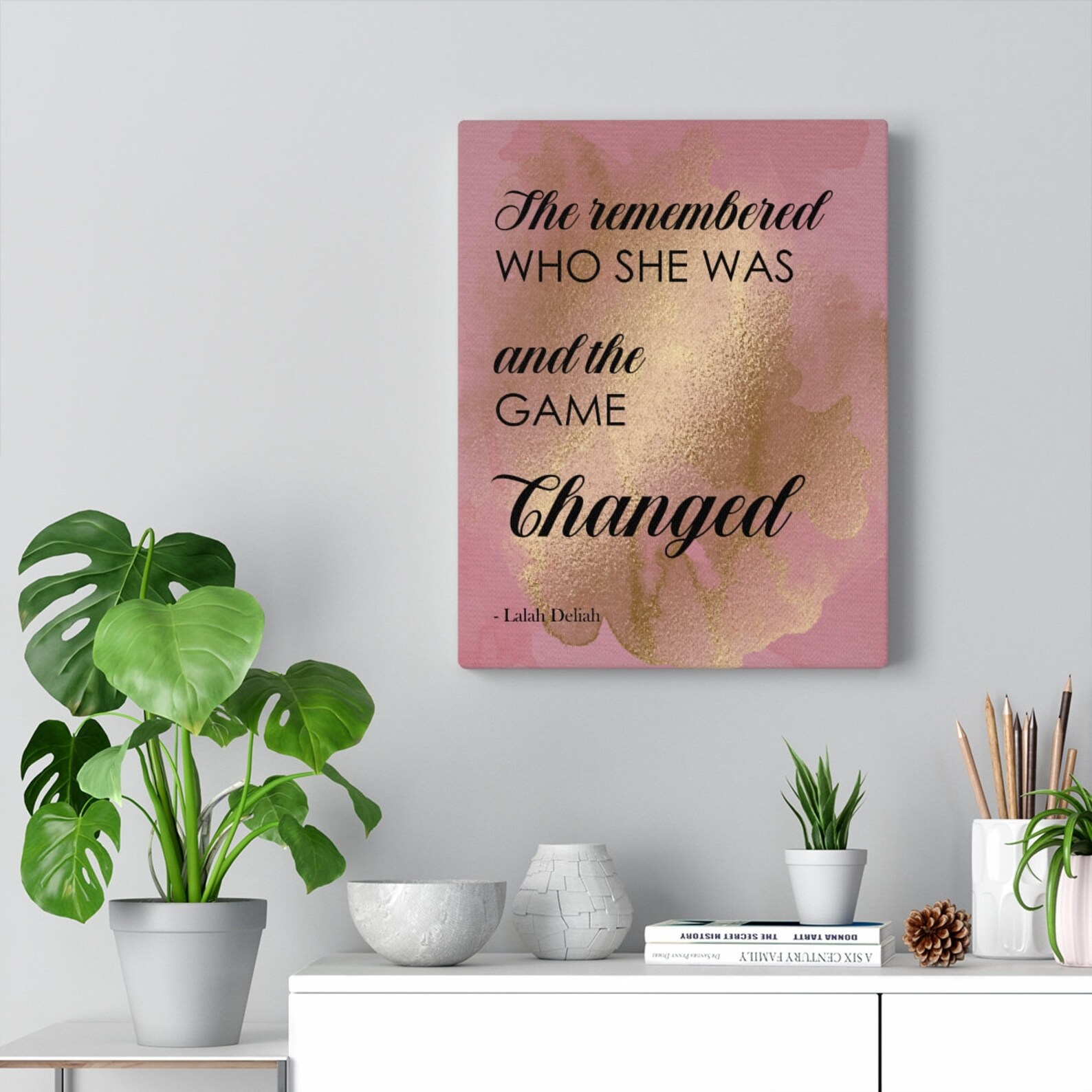 She Remembered Who She Was Wall Art Canvas, Decor Home Office, Bedroom