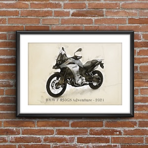 BMW F 850 GS Adventure - 2021, art sketch poster [no frame]