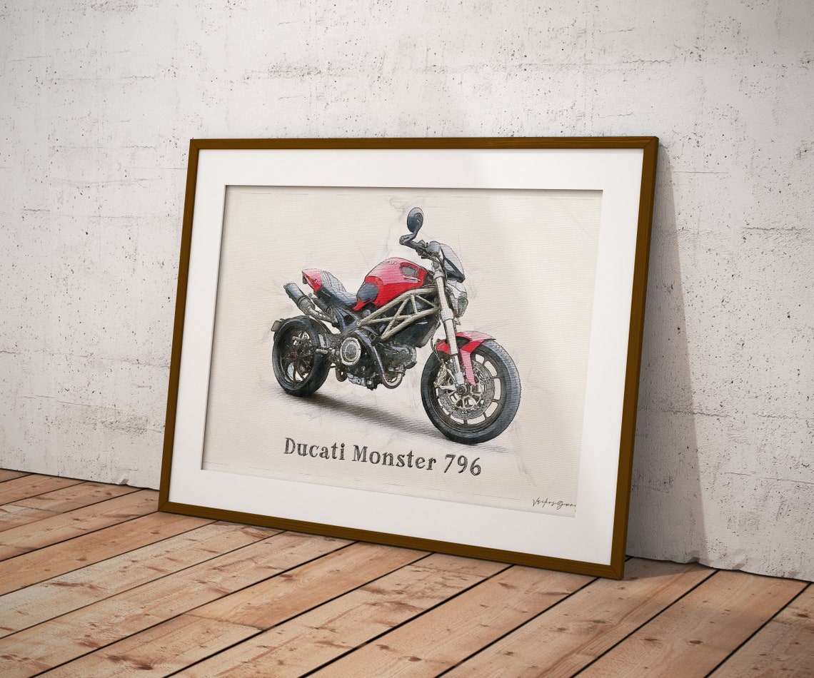 Ducati Monster 796, Art Sketch Poster [no Frame] - Etsy