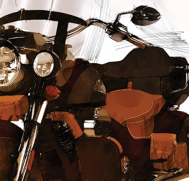 Indian Springfield Front/rear 2020 Art Sketch Poster no | Etsy