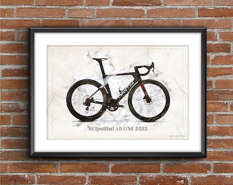 Mcipollini ad.one - (2022) – Cycling Print - Art Sketch Poster [no frame]