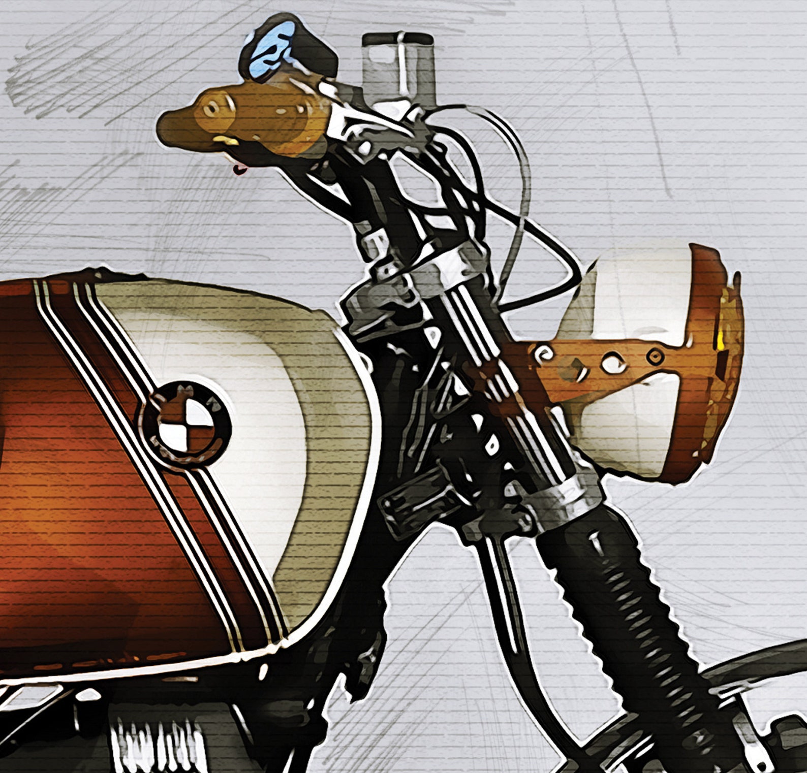 BMW R45 by Ton-up Garage, Art Sketch Poster [no Frame] - Etsy
