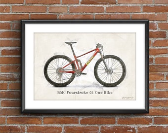 BMC Fourstroke 01 One Bike - Art Sketch Poster [no frame]
