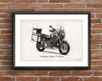 Yamaha Super Tenere , art sketch poster [no frame]