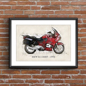 BMW R1100RT 1995, poster schizzo artistico [senza cornice]