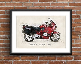 BMW R1100RT 1995, art sketch poster [no frame]