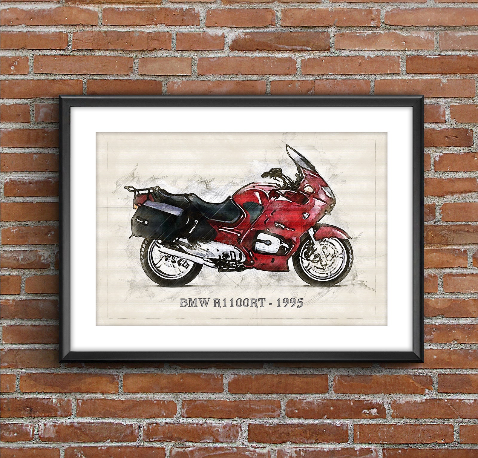 BMW R1100RT 1995, art sketch poster [no frame]