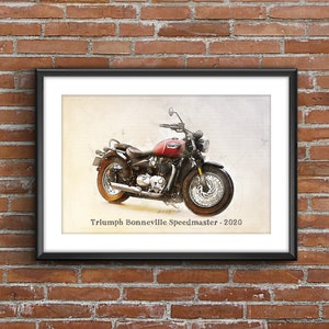 Triumph Bonneville Speedmaster - 2020, art sketch poster [no frame]