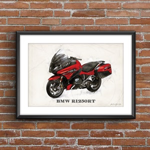 BMW R 1250 RT、アートスケッチポスター[フレームなし]