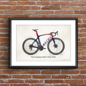 Trek Madone SLR 7 eTap - 2021, art sketch poster [no frame]
