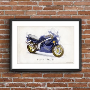 HONDA VFR 750 - 1996, art sketch poster [no frame]