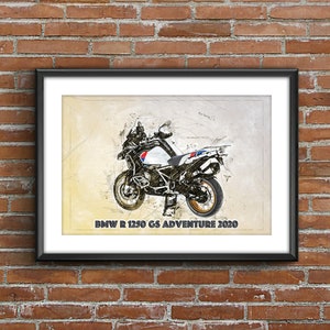 BMW R 1250 GS Adventure (2020), art sketch poster [no frame]