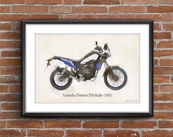 Yamaha Ténéré 700 Rally - 2021, art sketch poster [no frame]