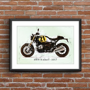 BMW R nineT - (2017)、アートスケッチポスター[フレームなし]