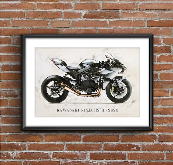 Buy Kawasaki Ninja H2 R 2020 Art Sketch Poster no Frame Online in