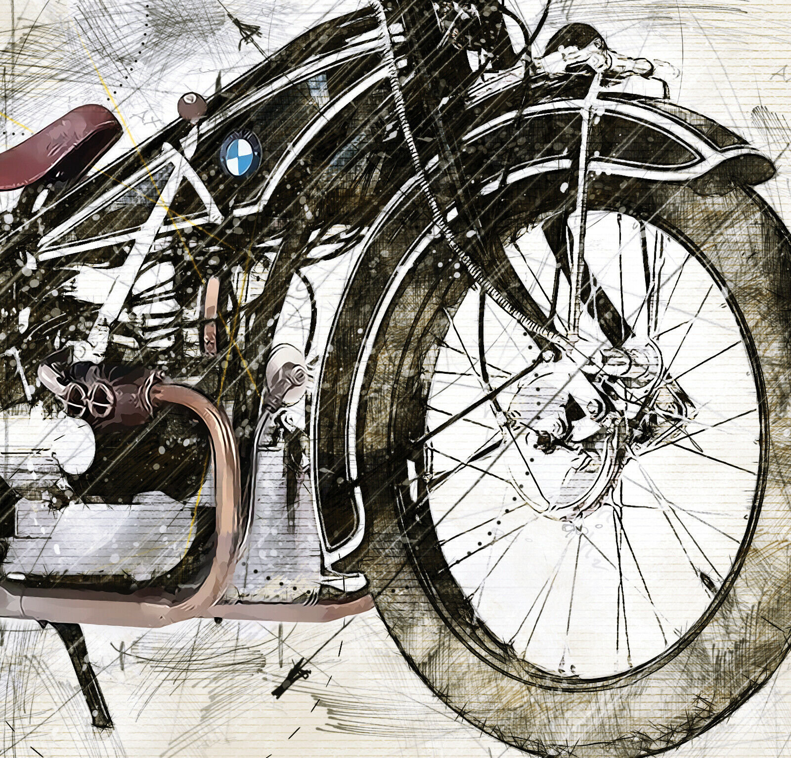 BMW R32 (1919), Art Sketch Poster [no Frame] - Etsy