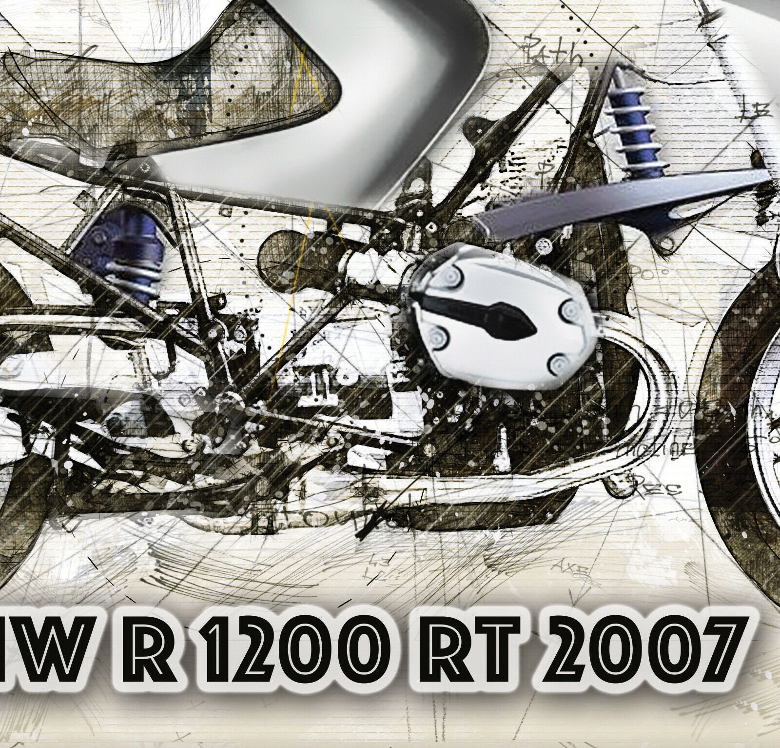 BMW R 1200 RT (2007), Art Sketch Poster [no Frame] - Etsy