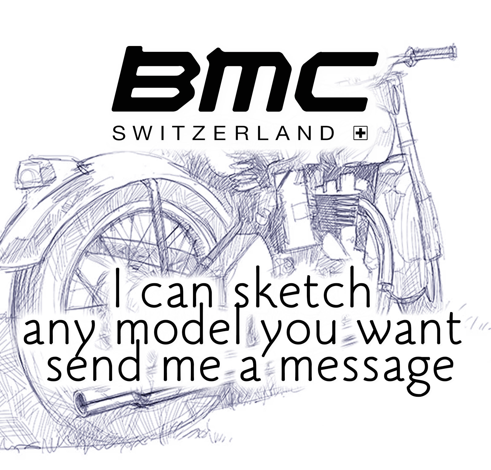 BMC Cycling -  I can sketch any model you want, send me a message, art sketch poster [no frame]