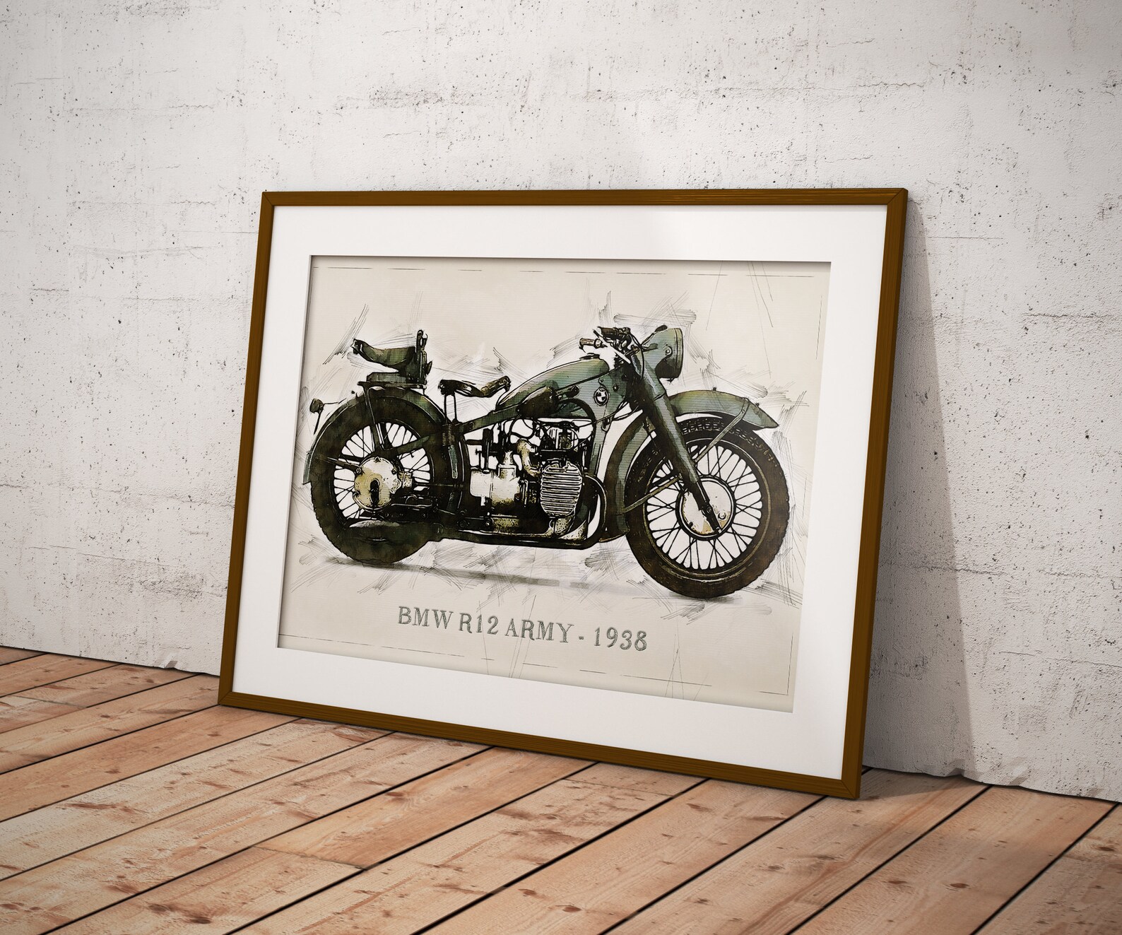 BMW R12 Army 1938 Art Sketch Poster no Frame - Etsy