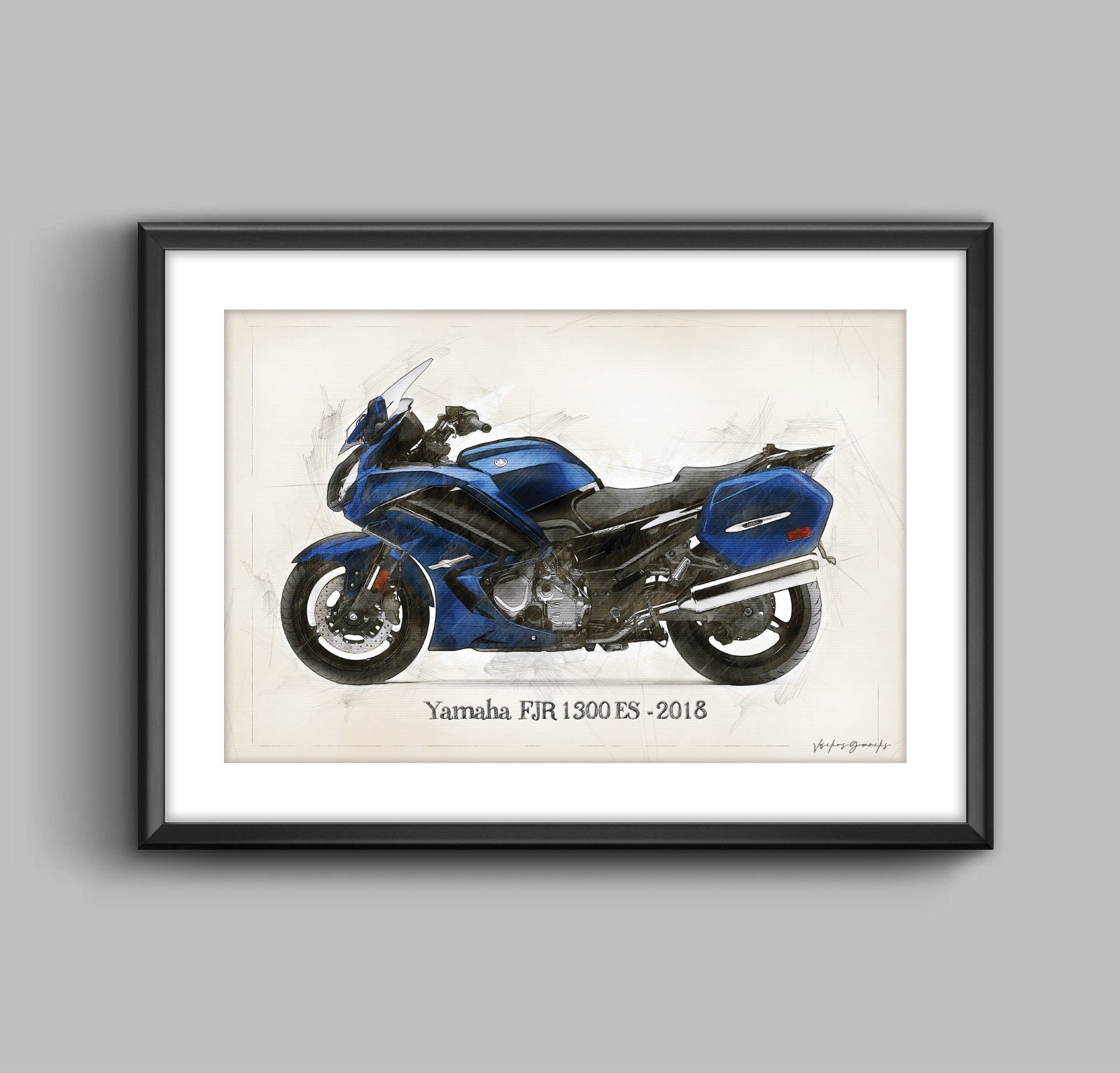 Yamaha FJR 1300 ES - 2018, Art Sketch Poster [no Frame] - Etsy