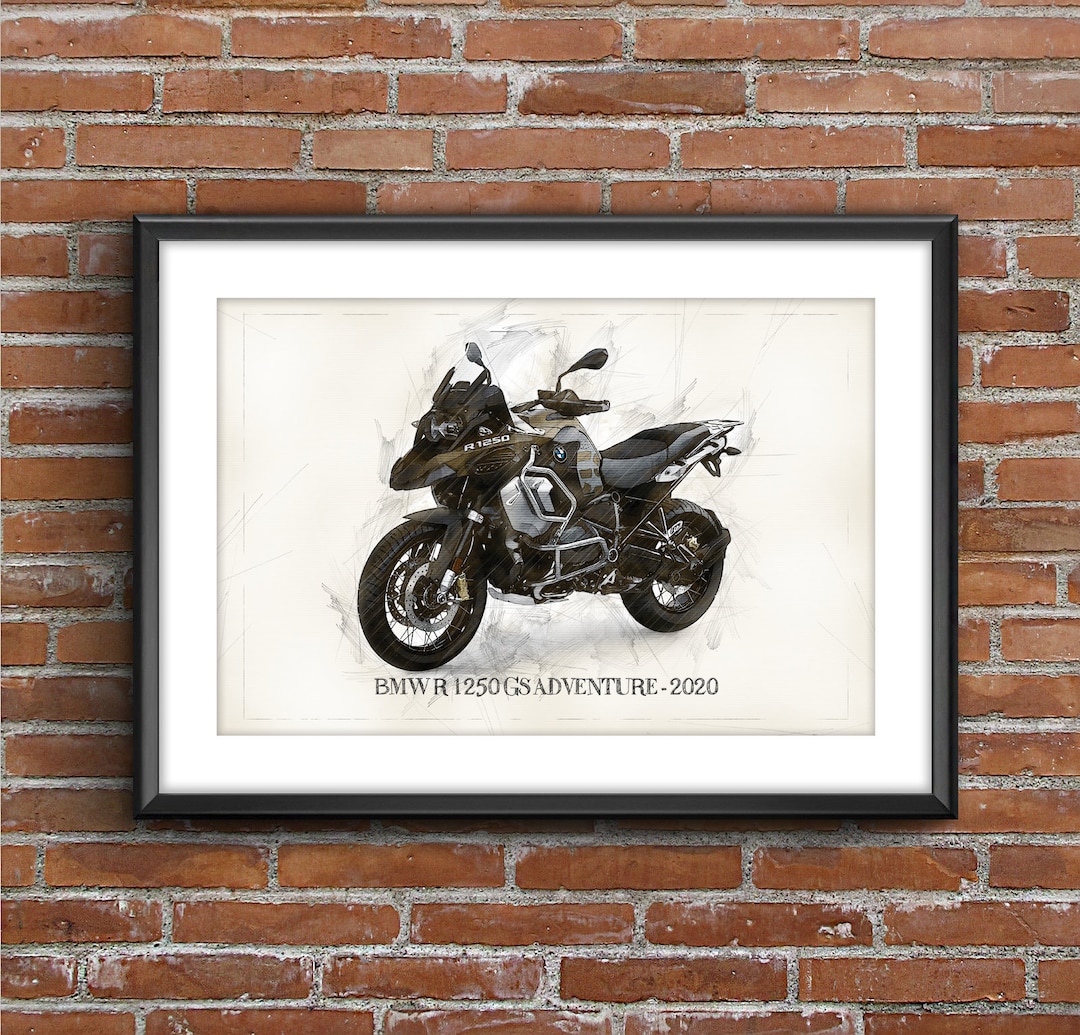 BMW R 1250 GS Adventure Kalamata Metallic Matte 2020, Art Sketch Poster