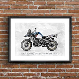 BMW R 1250 GS Adventure HP 2019, art sketch poster [no frame]