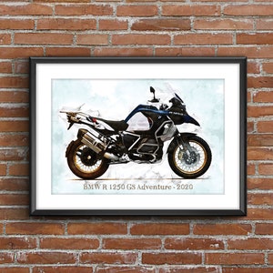 BMW R 1250 GS Adventure - 2020, art sketch poster [no frame]