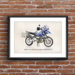 BMW R1150GS Adventure Desierto II, art sketch poster [no frame]
