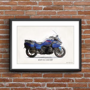 BMW R 1300 RT、アートスケッチポスター - 全色 - 右側面 - パース - インテリア [フレームなし]