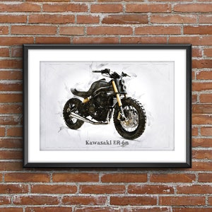 Kawasaki ER-6n, art sketch poster [no frame]