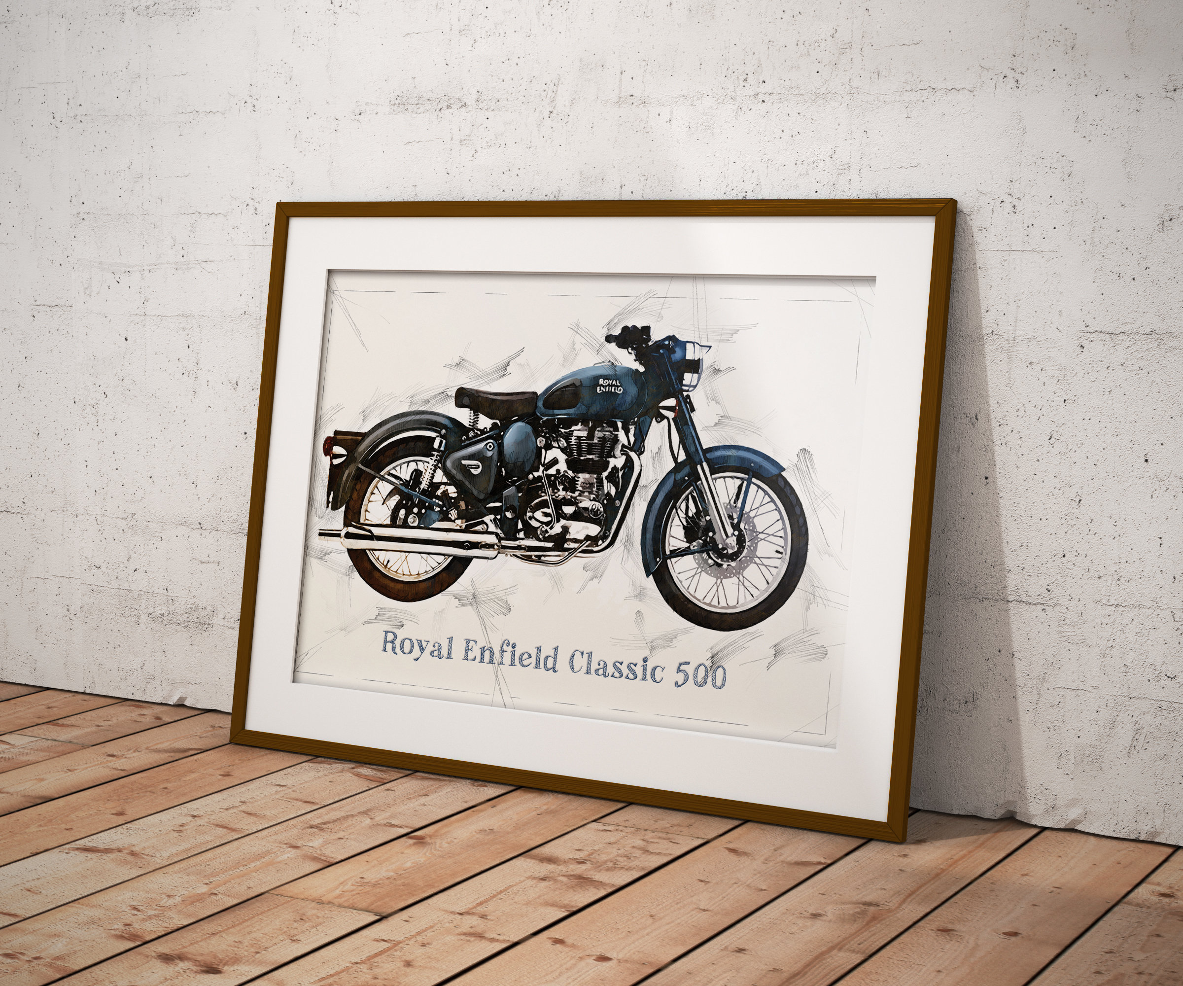 Royal Enfield Classic 500 Art Sketch Poster no Frame Etsy Canada