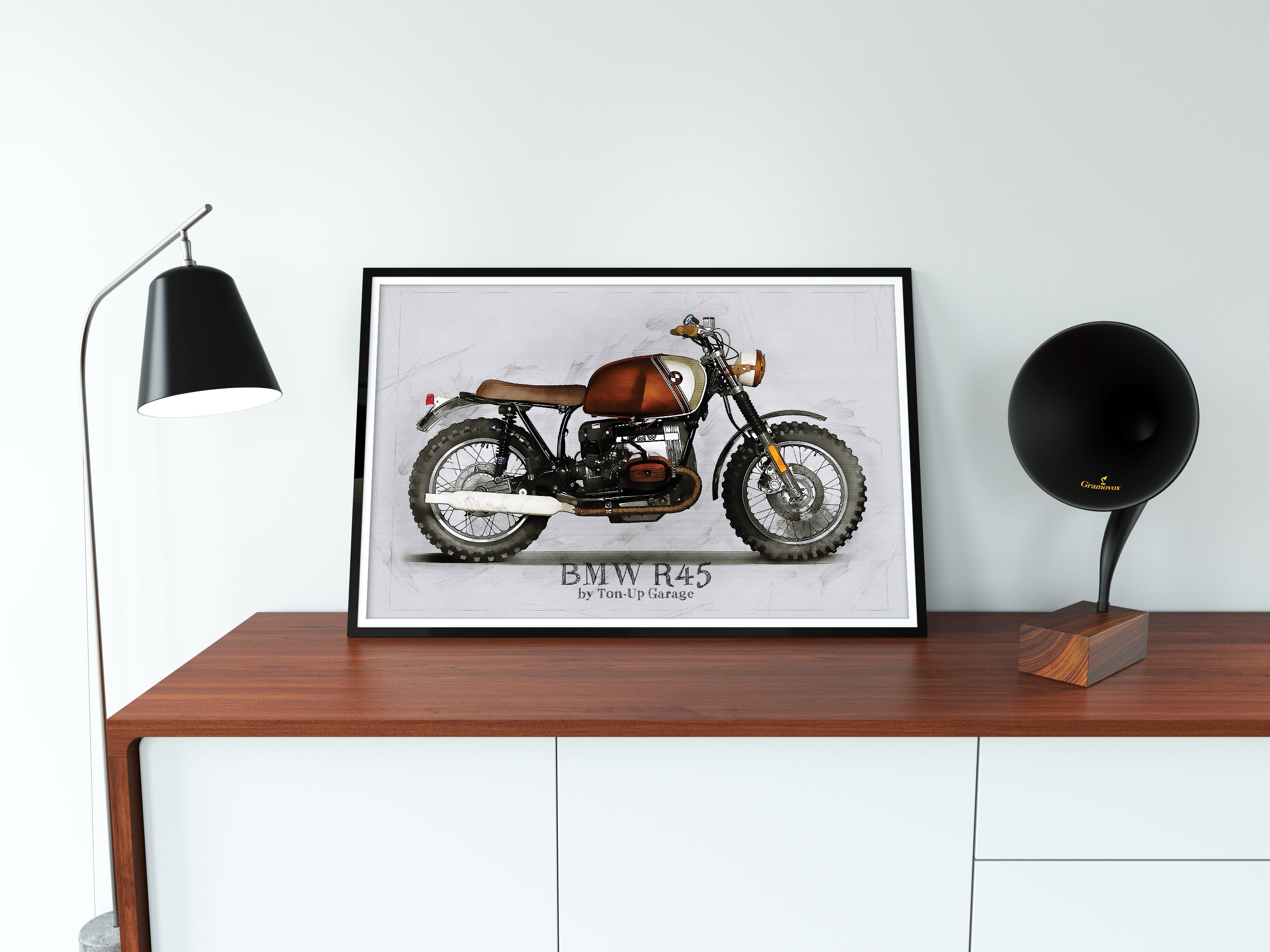 BMW R45 by Ton-up Garage, Art Sketch Poster [no Frame] - Etsy