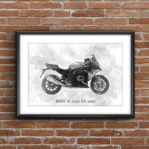 BMW R 1200 RS - 2016、アートスケッチポスター[フレームなし]