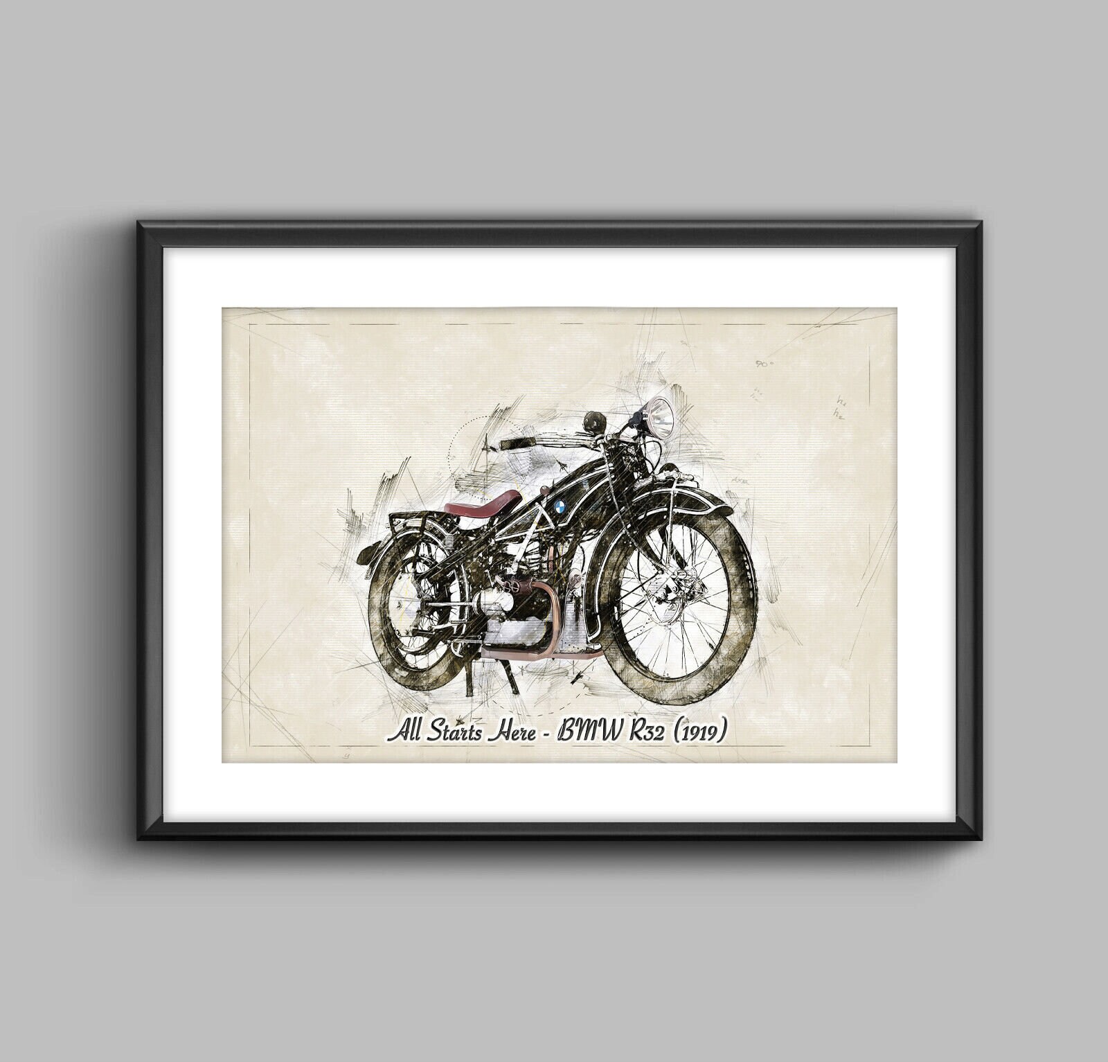 BMW R32 (1919), Art Sketch Poster [no Frame] - Etsy