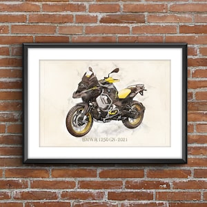 BMW R 1250 GS - 2021, art sketch poster [no frame]