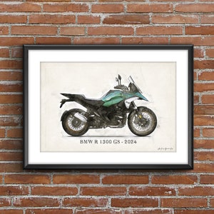 BMW R 1300 GS - 2024, art sketch poster [no frame]