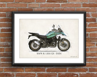 BMW R 1300 GS - 2024, art sketch poster [no frame]