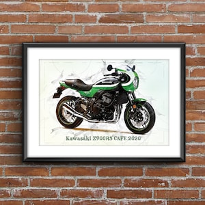 Kawasaki Z900RS CAFE 2020, art sketch poster [no frame]