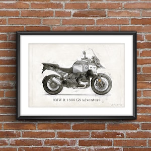 BMW R 1300 GS アドベンチャー、アートスケッチポスター [フレームなし]