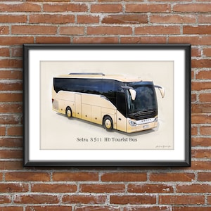 Setra S 511 HD TOURIST BUS, art sketch poster [no frame]