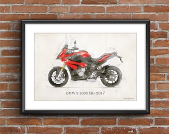 BMW S 1000XR - 2017, art sketch poster [no frame]