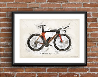 Cervelo P5 2021 - Art Sketch Poster [no frame]