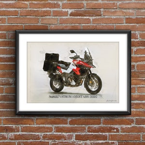 Suzuki V-Strom 1050XT ABS - 2020, Art Sketch Poster [without frame]