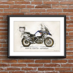 BMW R 1250 GS アドベンチャー、アートスケッチポスター [フレームなし]