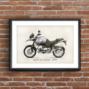 BMW R1150GS - 1999, art sketch poster [no frame]