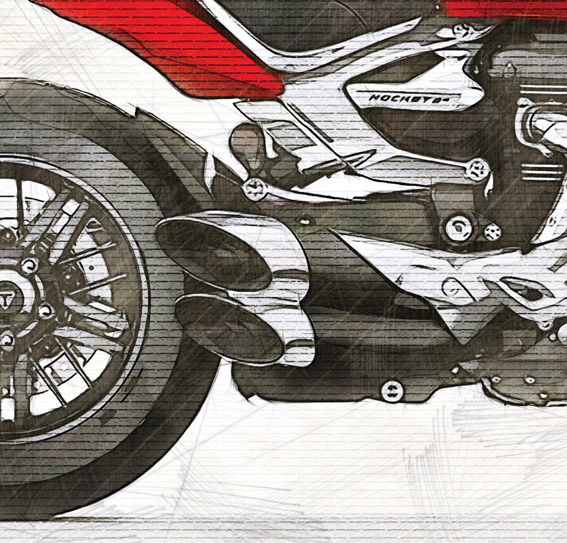 Triumph ROCKET 3 R 2021 art sketch poster no frame | Etsy