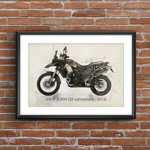 BMW F 800 GS Adventure - 2016, art sketch poster [no frame]