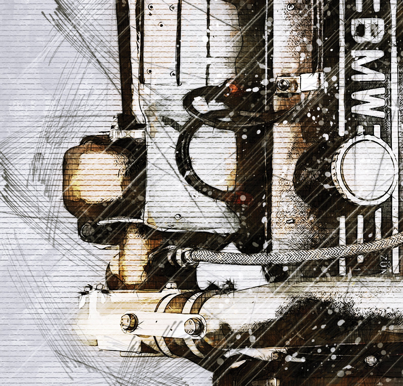 BMW M121 Turbo - Engine, Art Sketch Poster [no Frame] - Etsy