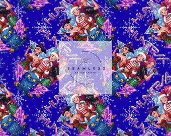 K pop, christmas, huntrix, demon hunter, seamless digital file
