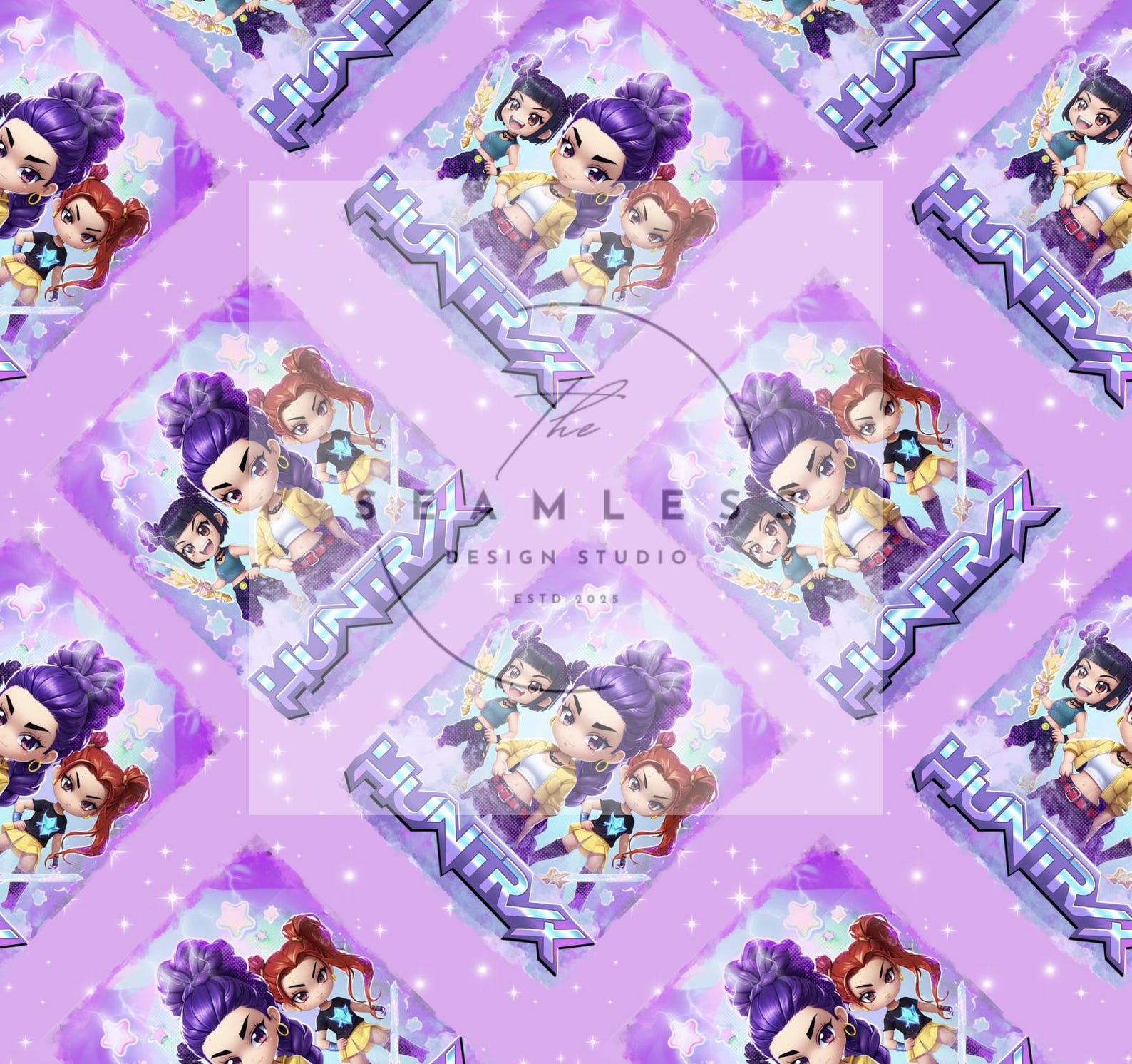 Kpop, Demon Hunters, Huntrix, Seamless, Digital Seamless Pattern - Etsy